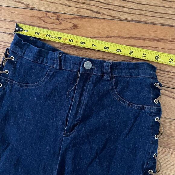 Vintage Y2K Denim Lace Up Midi Skirt Zoey & Beth - Picture 5 of 6